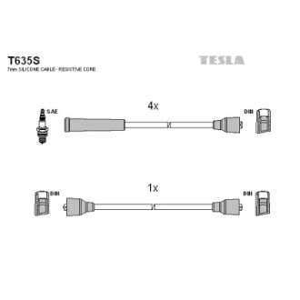 Кабель запалювання к-кт Moskvich 412 TESLA T635S