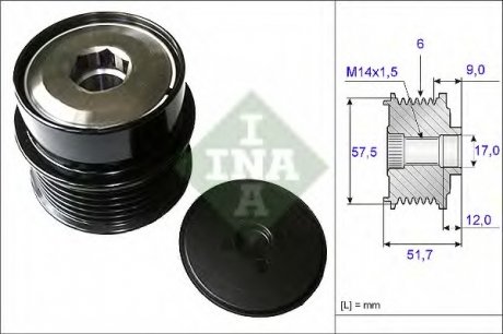 Шкив генератора INA 535 0197 10