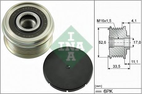 Шків генератора інерційний INA 535 0025 10