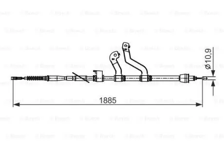 Трос, стояночная тормозная система BOSCH 1987482573