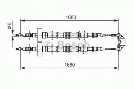 Трос тормозной BOSCH 1987477528