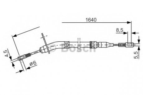 Трос, стоянкова гальмівна система BOSCH 1987477011 (фото 1)