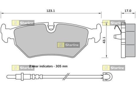 Гальмівні колодки дискові STARLINE BD S396