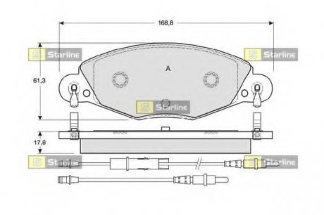 Колодки тормозные дисковые, к-кт. STARLINE BD S346