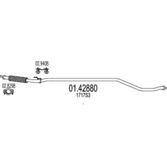 Проміжна труба вихлопної системи MTS 01.42880