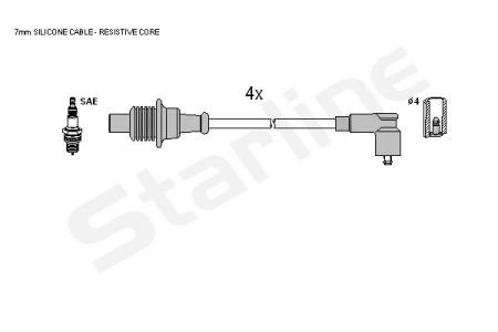 Комплект высоковольтных проводов STARLINE ZK 4884