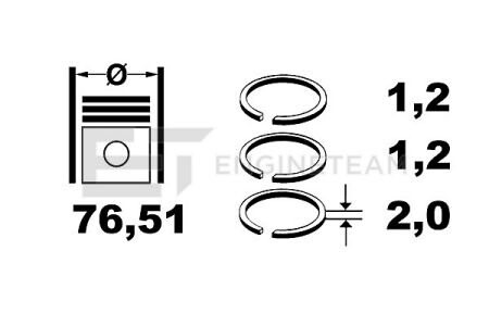 Кольца поршневые ENGINETEAM ET ENGINETEAM R1009900