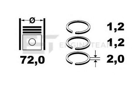 Комплект кілець на поршень ET ENGINETEAM R1009500