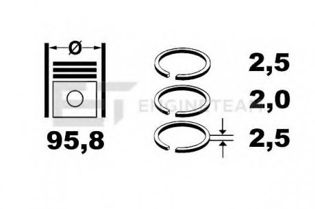 Комплект кілець на поршень ET ENGINETEAM R1007000