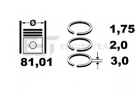 Кольца поршневые ENGINETEAM ET ENGINETEAM R1005600