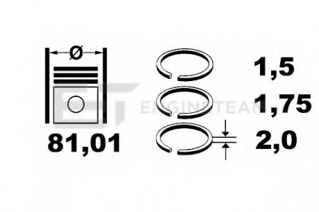 Комплект кілець на поршень ET ENGINETEAM R1005100