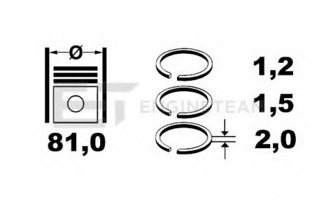 Кольца поршневые ENGINETEAM ET ENGINETEAM R1005200