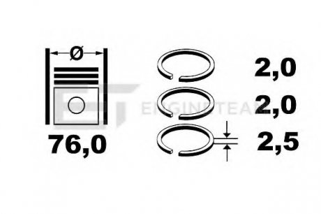 Комплект кілець на поршень ET ENGINETEAM R1004400