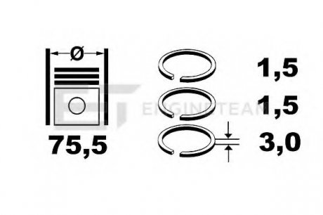 Комплект кілець на поршень ET ENGINETEAM R1004800