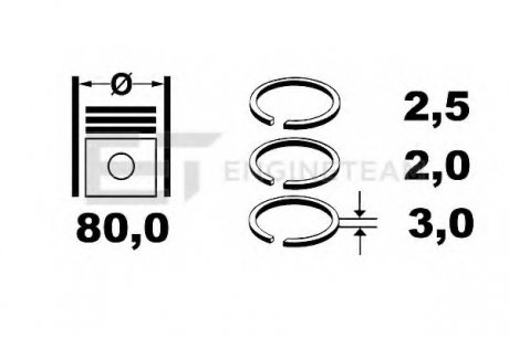 Комплект кілець на поршень ET ENGINETEAM R1004300