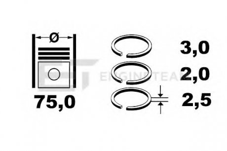 Комплект кілець на поршень ET ENGINETEAM R1004100