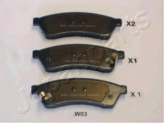 Гальмівні колодки JAPANPARTS PP-W03AF