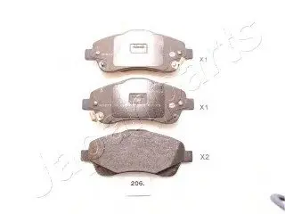 Гальмівні колодки JAPANPARTS PA-206AF