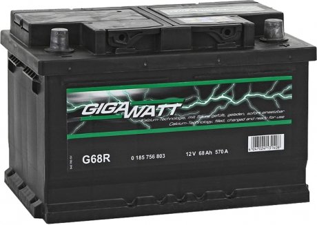 Акумулятор 6 CT-68-R GIGAWATT 0185756803 (фото 1)