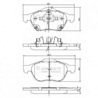 Тормозные колодки, к-кт. NIPPARTS J3602115