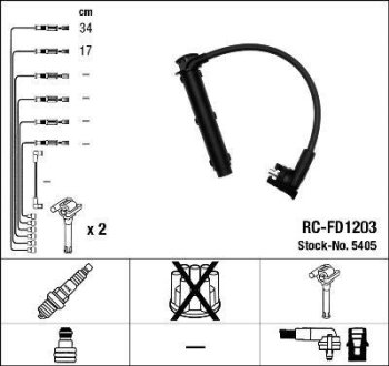 Комплект кабелів високовольтних NG NGK RC-FD1203