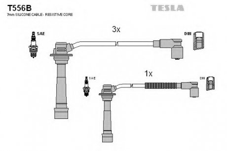 Комплект кабелiв запалювання TESLA T556B