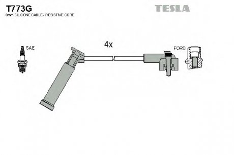 Комплект проводов зажигания TESLA T773G