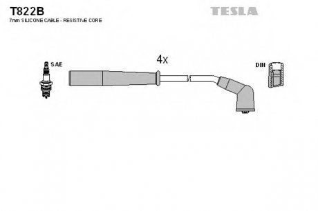 Комплект кабелiв запалювання TESLA T822B