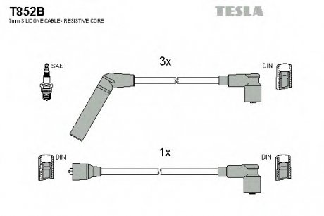 Комплект проводов зажигания TESLA T852B