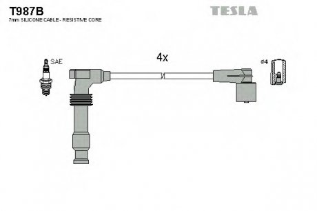 Комплект проводів TESLA T987B (фото 1)