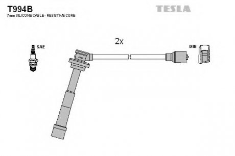 Комплект проводів запалення TESLA T994B (фото 1)