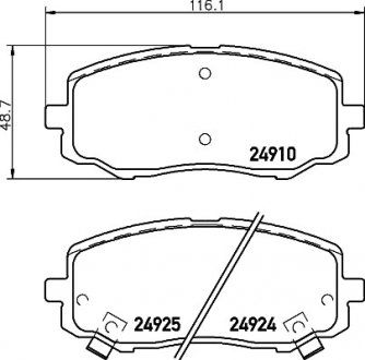 Гальмівні колодки дискові (TMD) TEXTAR 2491001