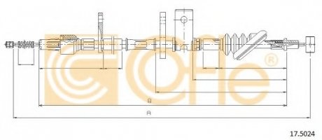 Трос стояночного тормоза COFLE 17.5024