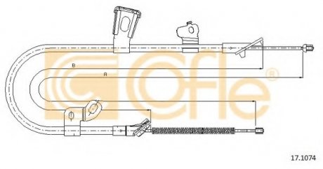 Трос стояночного тормоза COFLE 17.1074