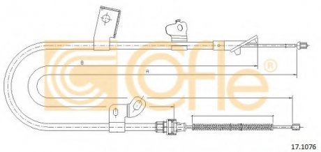 Трос стояночного тормоза COFLE 17.1076