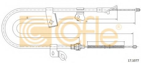 Трос стояночного тормоза COFLE 17.1077