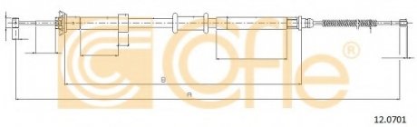 Трос стояночного тормоза COFLE 12.0701