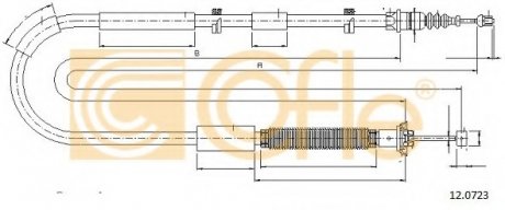 Трос стояночного тормоза COFLE 12.0723