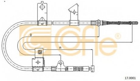 Трос стояночного тормоза COFLE 17.0001