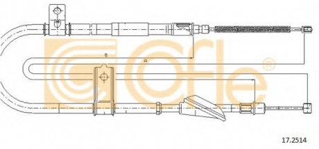Трос стояночного тормоза COFLE 17.2514