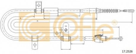 Трос стояночного тормоза COFLE 17.2526