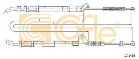 Трос стояночного тормоза COFLE 17.1416