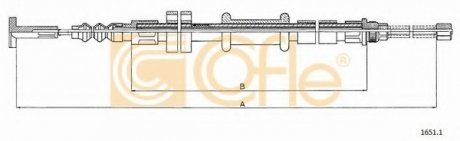 Трос стояночного тормоза COFLE 1651.1