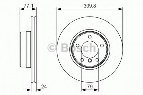 Гальмівний диск BMW E60 520i/525d \'\'F PR2 BOSCH 0986479S29 (фото 1)