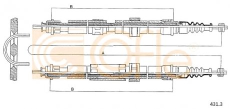 Трос ручника COFLE 431.3