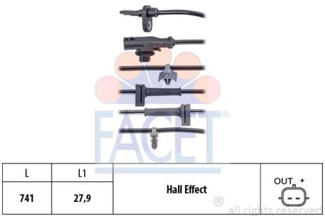 Датчик ABS передній Ford Courier 14-> FACET 21.0124