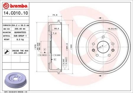 Тормозные барабаны BREMBO 14.C010.10