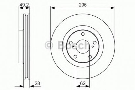 Диск гальмівний BOSCH 0 986 479 R33 (фото 1)