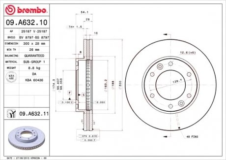Гальмівний диск BREMBO 09.A632.11