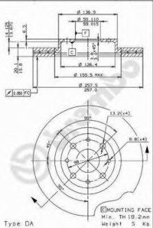 Диск тормозной BREMBO 09.9631.14 (фото 1)